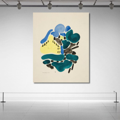 Astrazione Basata Su Forme Di Fiori I David Kakabadzé dkk5 quadro stampato su tela