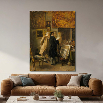 Un Artista Che Mostra Il Suo Lavoro Ernest Meissonier ems9 quadro stampato su tela