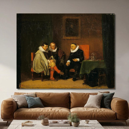 Borghesi Olandesi Ernest Meissonier ems17 quadro stampato su tela