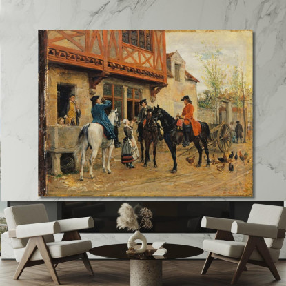 Sosta In Una Locanda Ernest Meissonier ems18 quadro stampato su tela