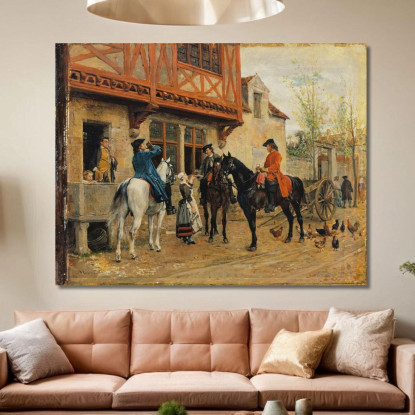 Sosta In Una Locanda Ernest Meissonier ems18 quadro stampato su tela