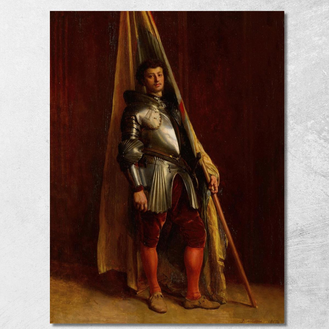 Il Portabandiera Ernest Meissonier ems20 quadro stampato su tela