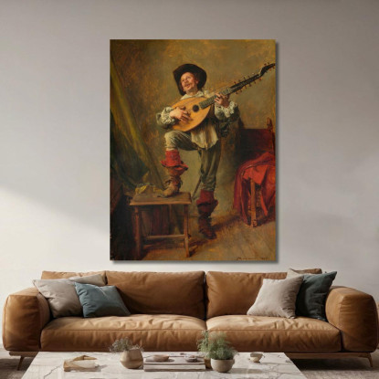 Soldato Che Suona Il Tiorba Ernest Meissonier ems29 quadro stampato su tela