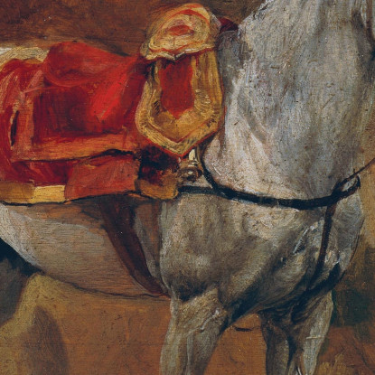 Studi Di Un Cavallo Grigio Ernest Meissonier ems30 quadro stampato su tela