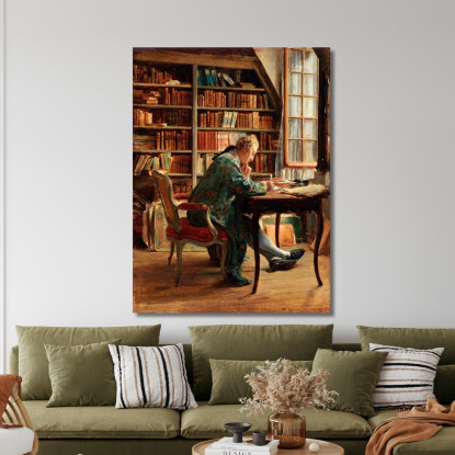 Il Bibliofilo Ernest Meissonier ems33 quadro stampato su tela