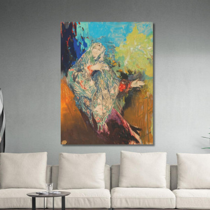 Contadina Danzante Con Scialle Colorato Filipp Malyavin fml2 quadro stampato su tela