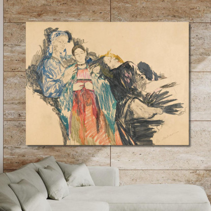 Ritratto Di Famiglia Filipp Malyavin fml3 quadro stampato su tela