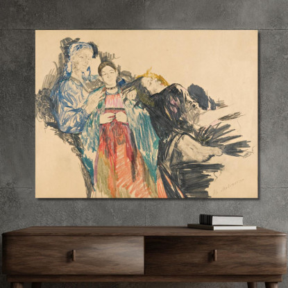 Ritratto Di Famiglia Filipp Malyavin fml3 quadro stampato su tela
