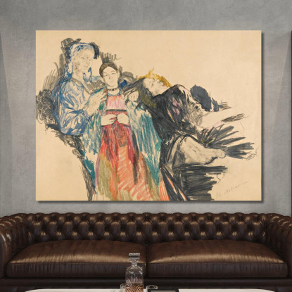 Ritratto Di Famiglia Filipp Malyavin fml3 quadro stampato su tela