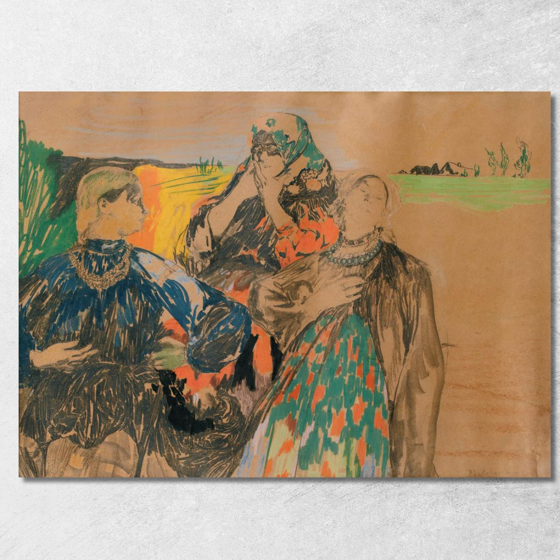Tre Donne Russe Filipp Malyavin fml19 quadro stampato su tela