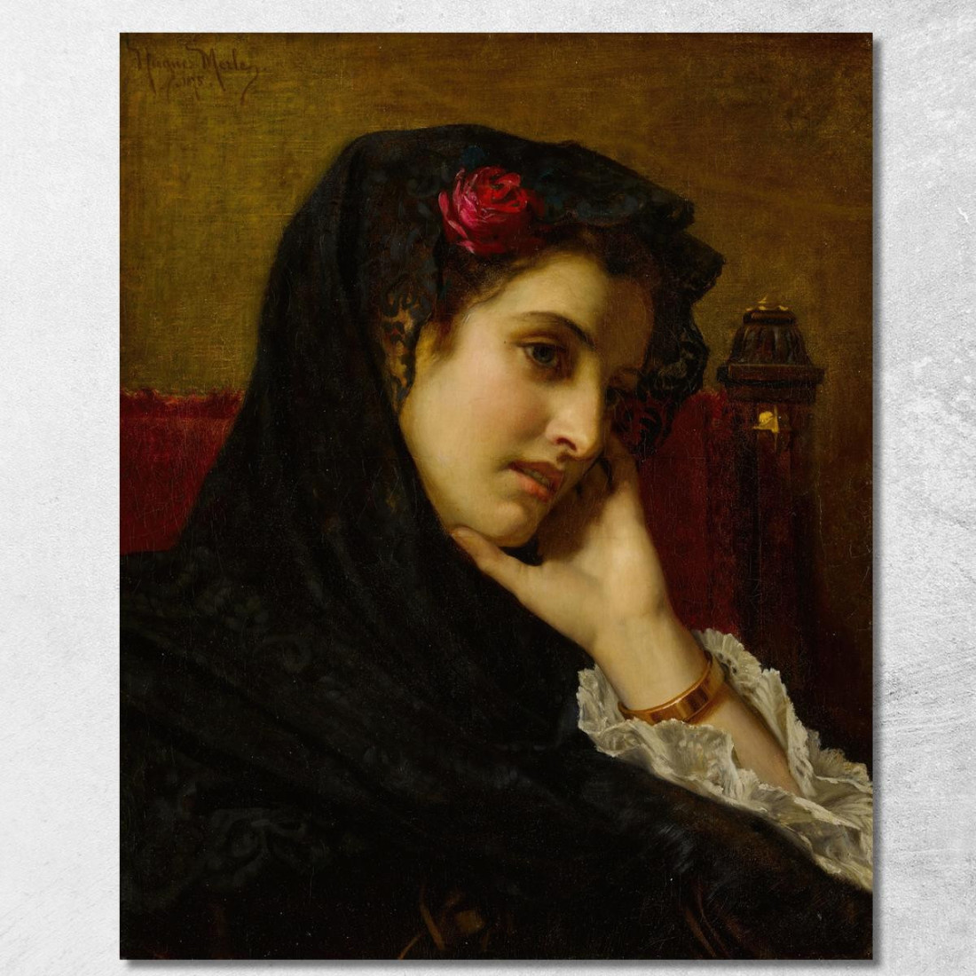 Una Bellezza Spagnola Hugues Merle hmr2 quadro stampato su tela