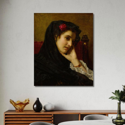 Una Bellezza Spagnola Hugues Merle hmr2 quadro stampato su tela