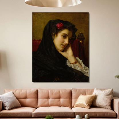 Una Bellezza Spagnola Hugues Merle hmr2 quadro stampato su tela