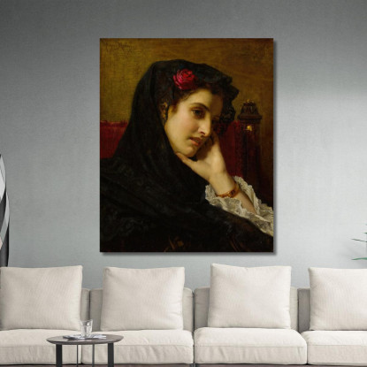 Una Bellezza Spagnola Hugues Merle hmr2 quadro stampato su tela