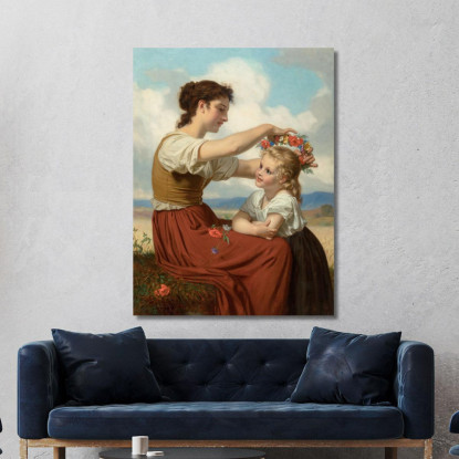 Corona Di Fiori Di Campo Hugues Merle hmr7 quadro stampato su tela