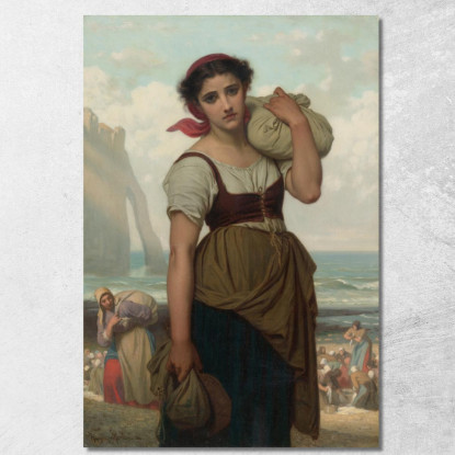 Lavandaia Di Étretat Hugues Merle hmr11 quadro stampato su tela