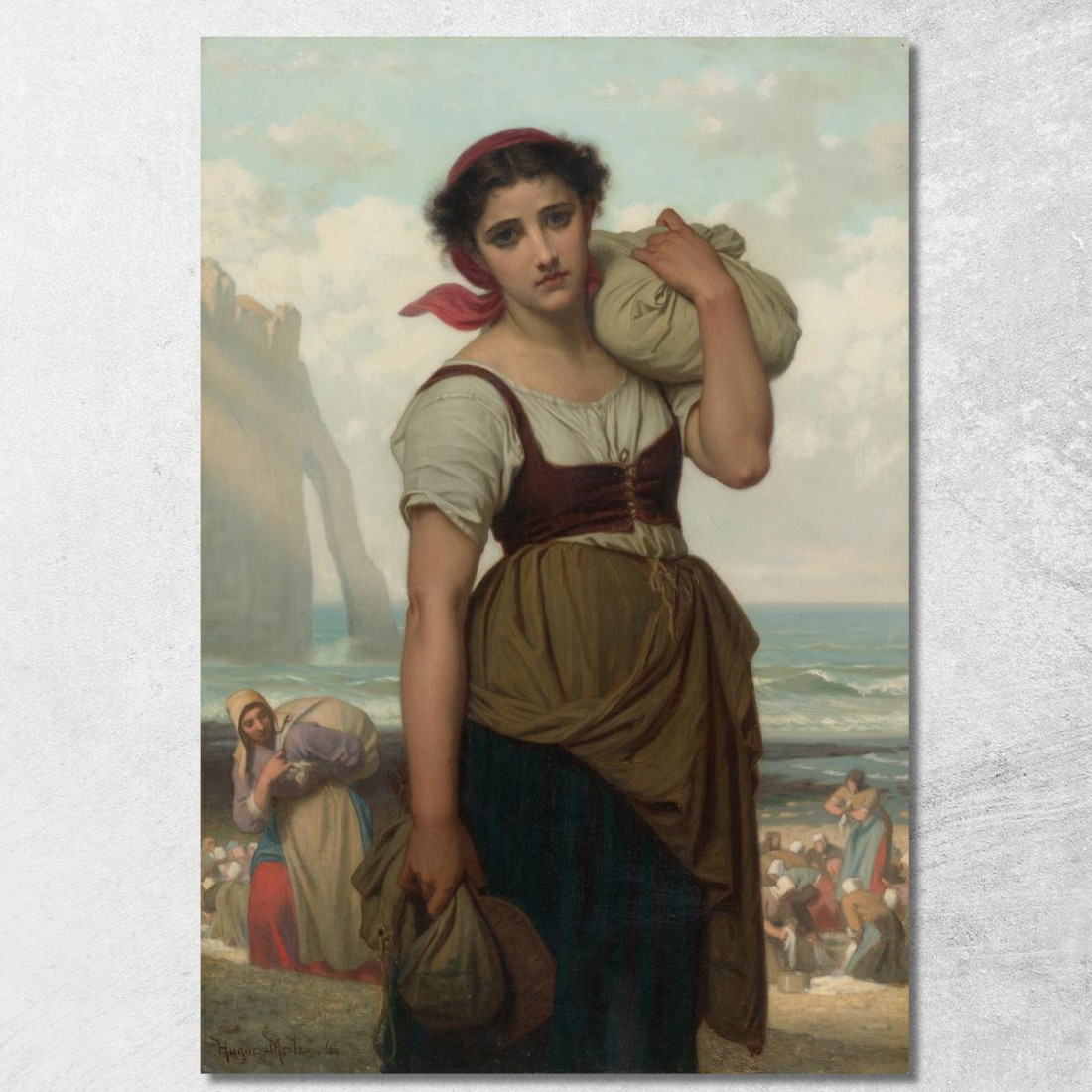 Lavandaia Di Étretat Hugues Merle hmr11 quadro stampato su tela