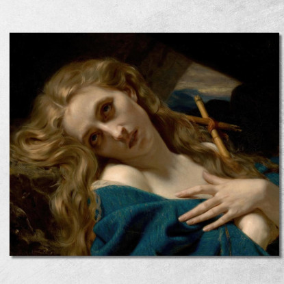 Maria Maddalena Nella Caverna Hugues Merle hmr15 quadro stampato su tela