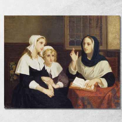 Lettura Della Bibbia Hugues Merle hmr20 quadro stampato su tela