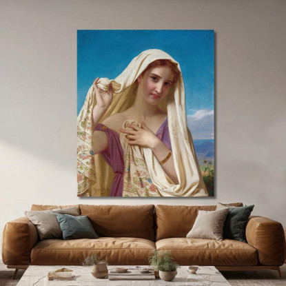 Giovane Ragazza Con Un Velo Hugues Merle hmr31 quadro stampato su tela