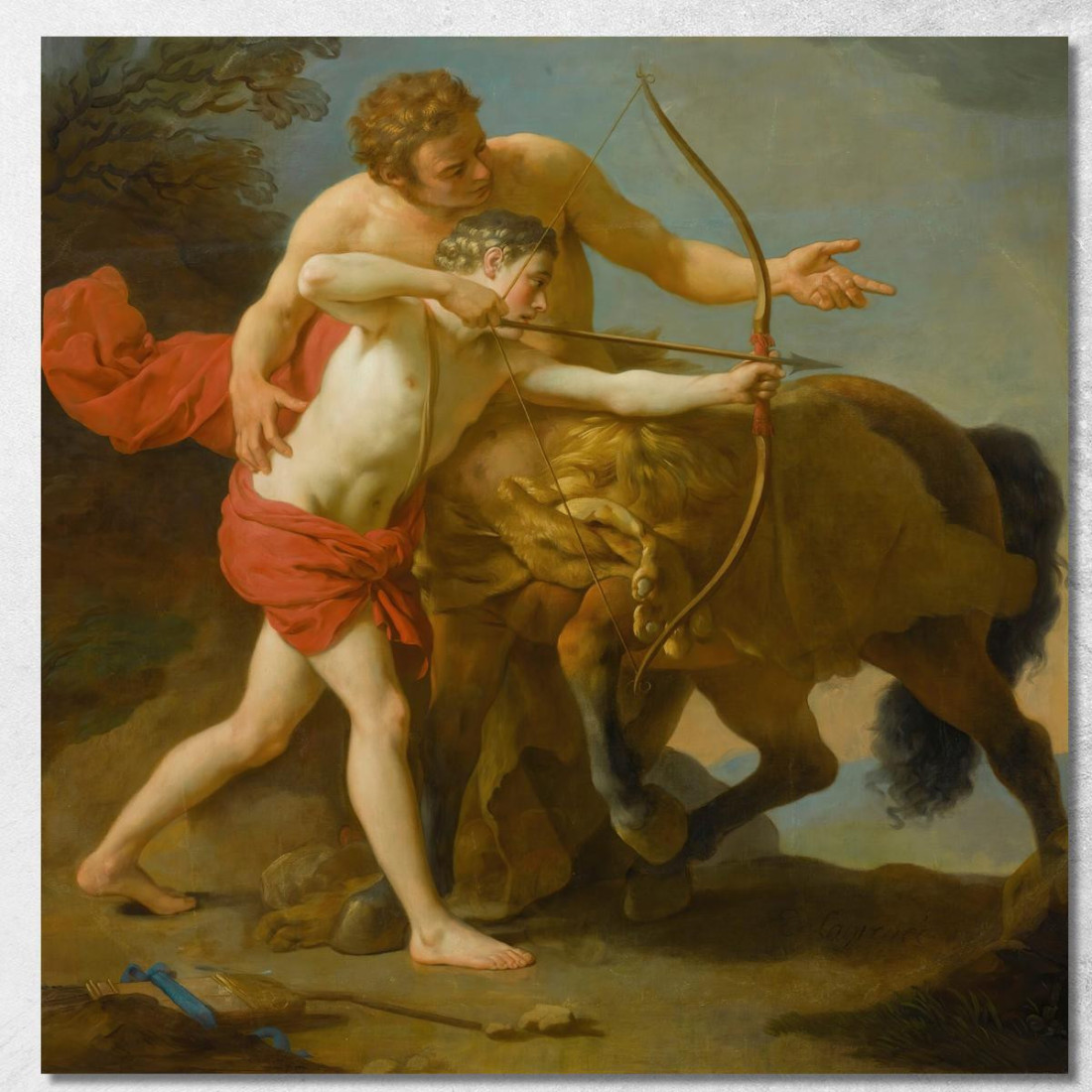 Il Centauro Chirone Istruisce Achille Louis-Jean-François Lagrenée ljf23 quadro stampato su tela