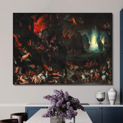 Una Scena Dell'Inferno Jan Brueghel The Elder jbe4 quadro stampato su tela