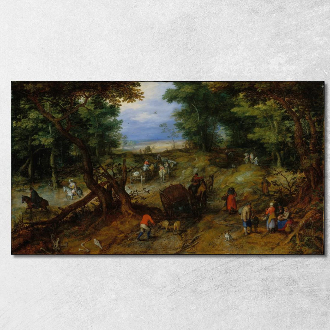 Una Strada Nel Bosco Con Viaggiatori Jan Brueghel The Elder jbe6 quadro stampato su tela