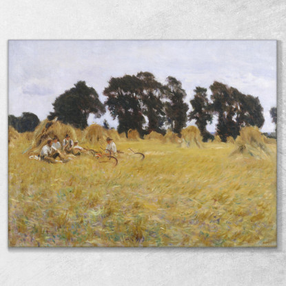 Mietitori Che Riposano In Un Campo Di Grano John Singer Sargent jss249 quadro stampato su tela