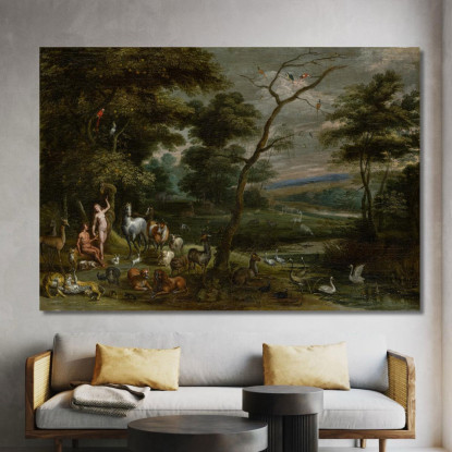 Adamo Ed Eva In Paradiso Jan Brueghel The Elder jbe7 quadro stampato su tela