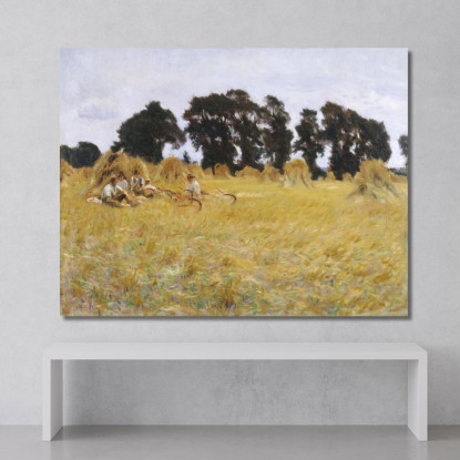 Mietitori Che Riposano In Un Campo Di Grano John Singer Sargent jss249 quadro stampato su tela