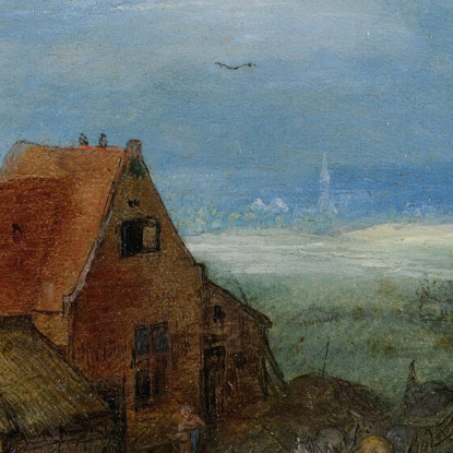 Paesaggio Con Mulino A Vento Varie Figure Cavalli E Animali Vicino A Una Fattoria Jan Brueghel The Elder jbe18 quadro stampato