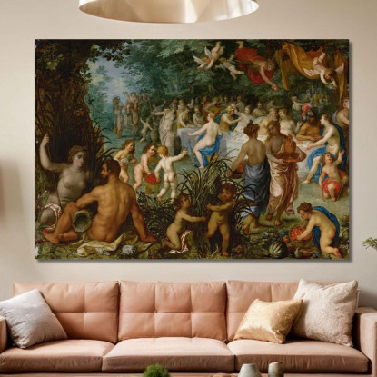 Paesaggio Con Le Nozze Di Peleo E Teti Jan Brueghel The Elder jbe24 quadro stampato su tela