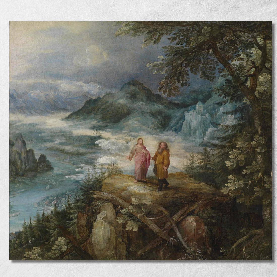 Paesaggio Montano Con La Tentazione Di Cristo Jan Brueghel The Elder jbe28 quadro stampato su tela