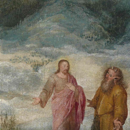 Paesaggio Montano Con La Tentazione Di Cristo Jan Brueghel The Elder jbe28 quadro stampato su tela