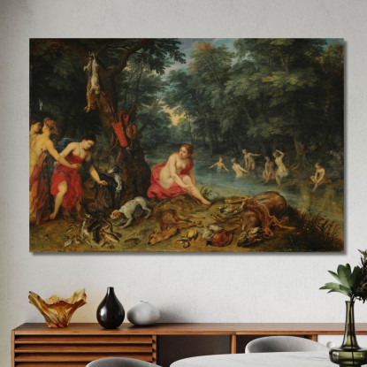 Ninfe Che Fanno Il Bagno Jan Brueghel The Elder jbe29 quadro stampato su tela
