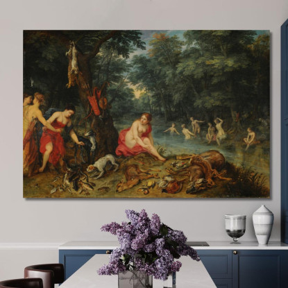Ninfe Che Fanno Il Bagno Jan Brueghel The Elder jbe29 quadro stampato su tela