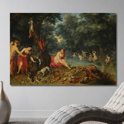 Ninfe Che Fanno Il Bagno Jan Brueghel The Elder jbe29 quadro stampato su tela