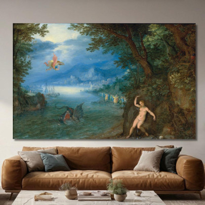 Perseo E Andromeda Jan Brueghel The Elder jbe31 quadro stampato su tela