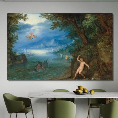 Perseo E Andromeda Jan Brueghel The Elder jbe31 quadro stampato su tela