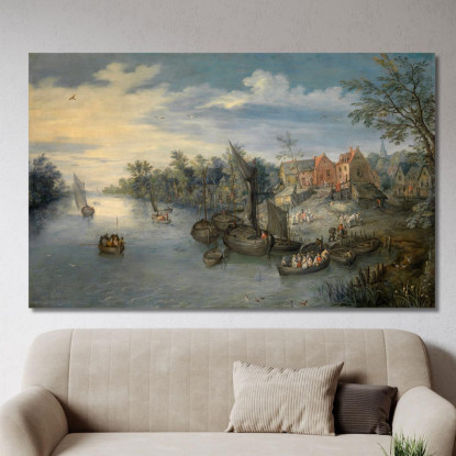 Paesaggio Fluviale 2 Jan Brueghel The Elder jbe32 quadro stampato su tela