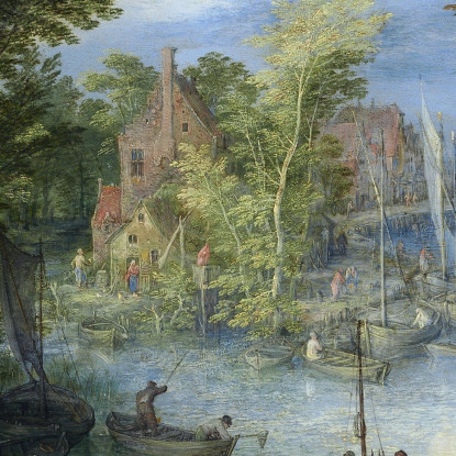 Paesaggio Fluviale 3 Jan Brueghel The Elder jbe33 quadro stampato su tela