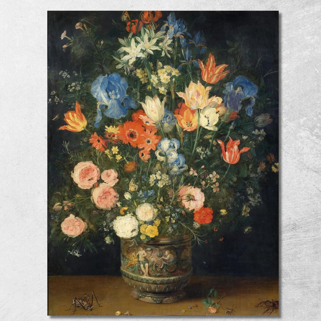 Natura Morta Con Fiori E Insetti Jan Brueghel The Elder jbe36 quadro stampato su tela