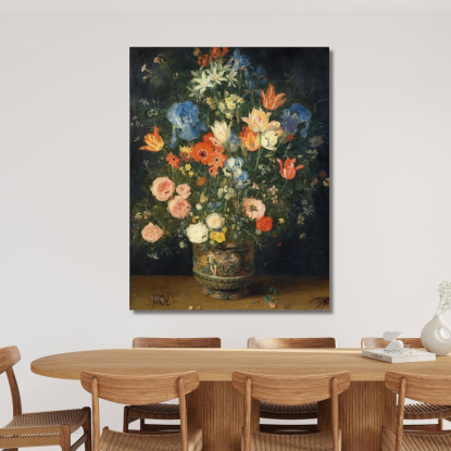 Natura Morta Con Fiori E Insetti Jan Brueghel The Elder jbe36 quadro stampato su tela