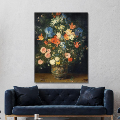 Natura Morta Con Fiori E Insetti Jan Brueghel The Elder jbe36 quadro stampato su tela