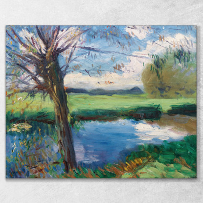 Riva Del Fiume Vicino A Oxford John Singer Sargent jss254 quadro stampato su tela