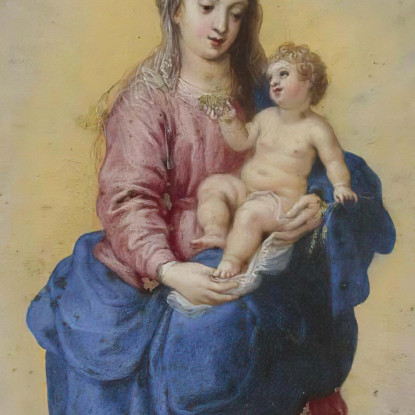 La Vergine E Il Bambino Circondati Da Una Ghirlanda Di Fiori Sostenuta Da Cherubini Jan Brueghel The Elder jbe47 quadro stampat