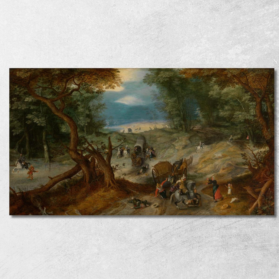 Viaggiatori Assaliti Dai Soldati Jan Brueghel The Elder jbe48 quadro stampato su tela