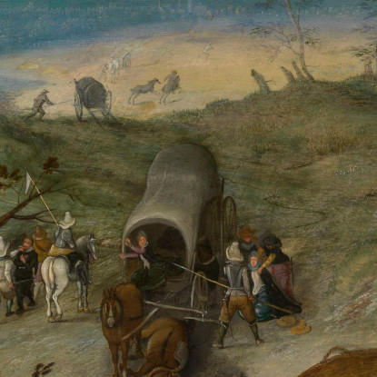 Viaggiatori Assaliti Dai Soldati Jan Brueghel The Elder jbe48 quadro stampato su tela