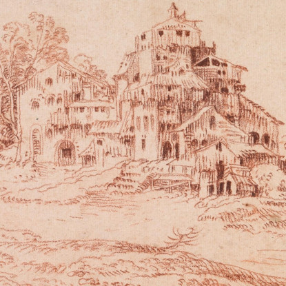 Fattoria Fortificata Nella Curva Di Un Fiume Jean-Antoine Watteau jaw8 quadro stampato su tela