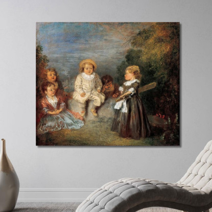 Età Felice! Età Dell’Oro Jean-Antoine Watteau jaw13 quadro stampato su tela